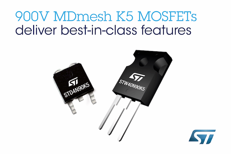ST Micro's latest 900V MOSFETs enhance power and efficiency